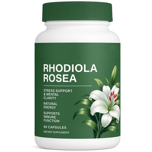 Floraviva Rhodiola Rosea Capsules, Natural Adaptogenic Herb, 500mg Organic Rhodiola Rosea Extract Supplement for Stress Support, Balance Energy, Immune Function, Non-GMO, 60 Vegan Capsules