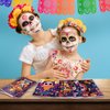 HOWAF 12 Pack Day of The Dead Coloring Books with 12pcs Paint Pens, Dia De Los Muertos Coloring Page Sugar Skull Mini Drawing Books Pads for Mexican Day of The Dead Party Halloween Classroom Activity