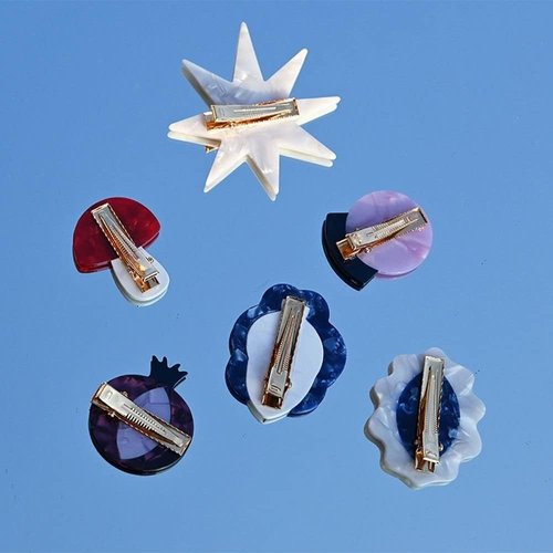 Red Mushroom Star Acetate Hair Clips,Hair Side Clips Magic Ball Duckbill Clips Moon Barrettes Creative Eggplant Hairpins Hair Accessories for Women Hair Clips, Hair Accessories