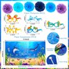 Under the Sea Birthday Decorations, 30Pcs Ocean Themed Party Decorations Kit Sea Animals Happy Birthday Banner Backdrop Hanging Swirls Centerpieces Paper Eyeglasses Pompoms