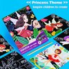 JUNQIU Scratch Art for Kids, Princesses Black Rainbow Scratch Art Paper Set-Arts and Crafts Kits & Supplies, Party Games & Activity, Gifts for Toddlers Girls Birthday Christmas