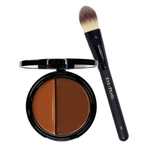 EVE PEARL HD Dual Foundation Full Coverage Long Lasting Non Greasy Vitamin E Skincare And 101 Foundation Brush Set Makeup Kit (Deep)