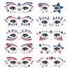 4th of July Temporary Tattoos Stickers Flag Tattoos Decals for Face Eye Makeup Sticekr Decals for Women Men 10 Sheets Patriotic Body Decals for Independence Day Party Decoration