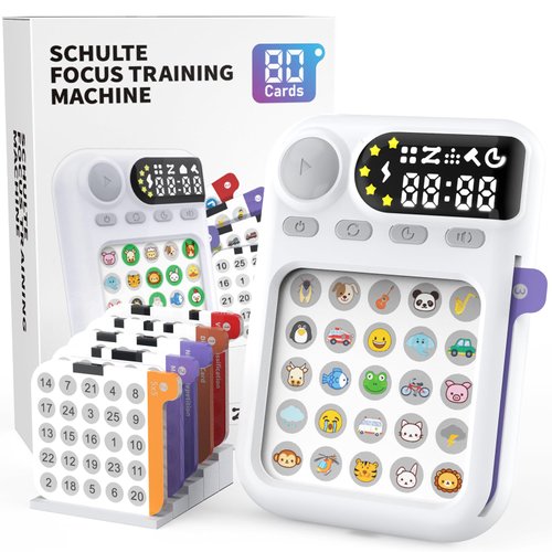 JakMean Handheld Game for Kids 6-12, Schulte Grid Focus Trainer, Attention Training Toys, Sensory Fidget Toys, Puzzle Game Machine, Birthday Gifts for 6 7 8 9 Year Old Boys & Girls & Teens