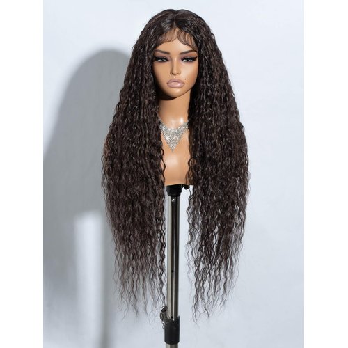 Joedir 32&quot; Long Deep Curly Wavy Lace Front Synthetic Wigs HD Transparent Glueless Lace Wig Heat R...