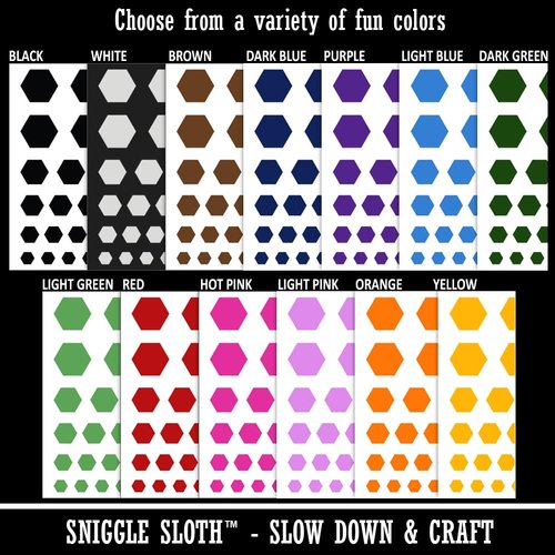 Hexagon Solid Temporary Tattoo Water Resistant Fake Body Art Set Collection - Brown (One Sheet)