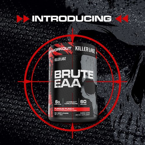 KILLER LABZ Brute EAA Branched Chain & Essential Amino Acids | 6g of Aminos to Accelerate Recovery and Lean Mass Gains 60 Servings (Southern Sweet Tea)
