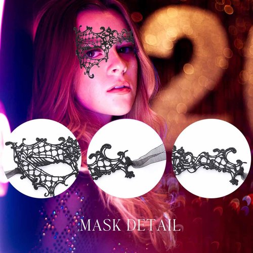 Blindery Lace Eye Mask Costume Mask Lace Masquerade Mask Women Party Ball Venetian Masks for Ball Proms and Party (half mask)