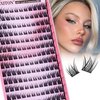Wispy Lash Clusters Kit Cluster Eyelashes Extensions Lightweight Fox Eye Lash Extensions Kit C Curl Natural Cluster Eyelashes Extensions Kit DIY Individual Lashes with Lash Bond and Seal Lash Tweezers
