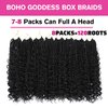 12inch Goddess Box Braids Crochet Hair Crochet Box Braids Curly Ends 3X Bohemian Crochet Box Braids Hair Synthetic Crochet Hair Extensions(12inch(Pack of 8), 1B)