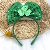 TOOBIT St Patrick's Day Headband Green Bow Hair Bands Bow With Green Shamrock Headband for Women St Patrick's Day Parade Hair Accessories Decoration Party Supplies