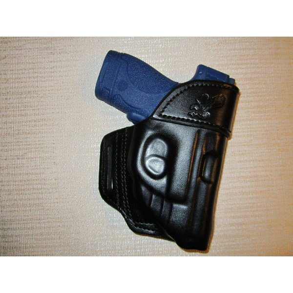 S&W M&P Shield 9MM& 40 Cal. with Crimson Trace Laser owb Leather Belt Holster