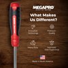 Megapro Ratcheting Screwdriver Set - 13-in-1 Multi Bit Screw Driver w/ ¼” Hex Shaft for Phillips, Star, Flat, Square Bit - Compact Ratchet Screwdriver Set w/Retractable Cartridge - Multi Screwdriver