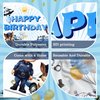 Policeman Happy Birthday Backdrop Banner Cartoon Police Car Helicopter Dog Police Theme Background Decor for Kids Boys Girls Birthday Party Favors Decorations Supplies 72x43in-BECKTEN