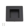 Sliding Door Pull Black Flush Pull 2 Pack - homdiy MC009-70BK Square Flush Handle Sliding Closet Door Handle Recessed Cabinet Handles Flush Pocket Door Handles Finger Pulls for Cabinets