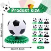 12 Pcs Soccer Honeycomb Centerpieces Sports Themed Table Decorations Sports Tabletop Honeycomb Ornaments for Soccer Themed Birthday Baby Shower Party Supplies Decor