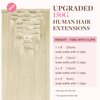 GOO GOO Clip in Hair Extensions Real Human Hair, 16inch 150g 9Pcs, 60A Platinum Blonde, Remy Human Hair Extensions Clip ins for Women, Natural Human Hair
