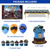 63 PCS Monster Truck Birthday Party Supplies Monster Trucks Birthday Decoration Monster Trucks Party Supplies Monster Truck Backdrop Balloons Tablecloth Cake Toppers Cupcake Toppers