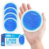 Gel Ice Packs for Injuries Reusable Gel Reusable Hot Pack - Cold Compress & Hot Compress - Eye Ice Pack, Wisdom Teeth, Lip, Nose, Breast Ice Pack for Breastfeeding, Mini Ice Pack (5Pack, Blue, Round)