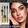 2-in-1 Length Volume Mascara Waterproof Long-lasting Black Mascara for Thick Curl Lash Smudge-proof No Clumping