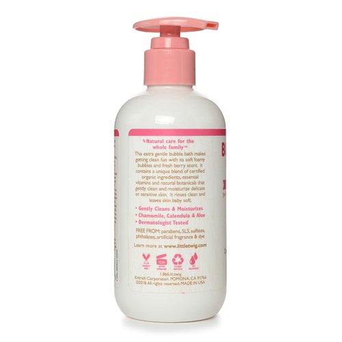 Little Twig Bubble Bath, Baby Bath Essential with Natural Plant Derived Formula, Vegan, Gluten-Free, Paraben-Free, Berry Pomegranate Scent, 8.5 fl. oz.