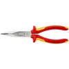 KNIPEX Tools - Long Nose Pliers With Cutter, 40 Degree Angled, 1000V Insulated (2626200), Multi, 8