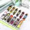 36 Pieces Mini Finger Skateboard Toy Skateboard Finger Boards with Double Sided Pattern Creative Fingertip Movement Novelty Toys Party Favors Decorations Supplies for Teens and Adults (Retro Style)