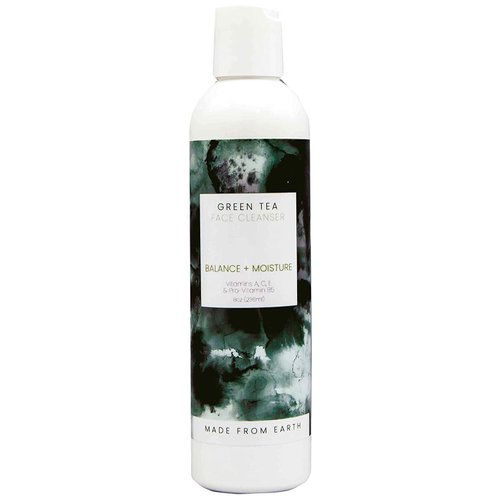 Made from Earth Green Tea Face Cleanser - Vitamin A, C and Plant Proteins for All Skin Types, 8 oz.