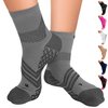 TechWare Pro Plantar Fasciitis Socks – Therapy Grade Cushion Ankle Compression Socks Women & Men. Ankle Brace & Arch Support (Gry/Blk Small)