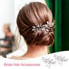 Isslly 2PCS Silver Bridal Hair Side Combs, Clear Rhinestones Metal Hair Combs, Wedding Crystal Hair Clips for Women, Girls, Brides for Parties, Prom