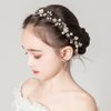 AIUPUOC Flower Girl Headpiece Wedding Hair accessory Exquisite White Flower Girl Headband Flower Crown for Girls Birthday Party Flower Girl Crown Photography Props 1Pcs