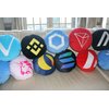 TRON Pillow - Embroidered Round Stuffed Plush Crypto Pillow by BlockCraft.Shop TRX Plush Pillow