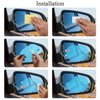 8 Pieces Car Rearview Mirror Film, Anti Fog Glare Rainproof Waterproof Mirror Film HD Clear Nano Coating Car Film, Protective Film Sticker for Car Rear View Mirrors and Side Windows