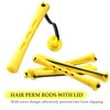 48 Pieces Hair Perm Rods 2 Sizes Plastic Cold Wave Rods Perming Rods Hair Rollers Curlers for Hairdressing Styling (Yellow,0.28 x 2.36 Inch, 0.28 x 3.27 Inch)