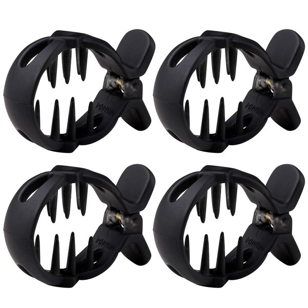 4 Pack Small Plastic Hair Claw Clips For High Ponytail Dress Up Hair Jaw for Hair Horsetail Buckle Hair Ties Ponytail Hair Cuff Hair Bands (Black Bow)