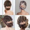 Wedding Hair Combs, Crystal Flwoer Hair Clips Bride Bridesmaid Hair Sides Comb Rhinestone Barrettes, Pearl Flower Hair Pins Hair Accessories for Women Girls (Pink)
