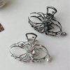 2 Pcs Spider Hair Clips Metal Claw Clips Black Silver Hollow Design Women Gothic Halloween Party Strong Hold Hair Accessories