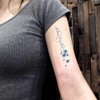 Oottati 2 Sheets Tiny Fake Semi Permanent Waterproof Temporary Tattoos Stickers 100% Plant-Based Ink Realistic English Inspirational Quotes Words Ashamed of my heart Plum blossom