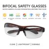 VITENZI Bifocal Safety Glasses with Readers Wrap Around Sport Magnifying Safety Reading Protective Goggles Rome in Tortoise 2.00