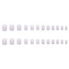 Foccna Press on Nails Acrylic White Square Fake Nails Short Simple Swirls Cute Women's False Nails with Design Nail Tips for Women&Girls, 24PCS