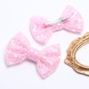 KISZU Baby Girls Hair Clips 4" Sequins Baby Bows Kids Hair Accessories Hair Pins Tiny Bows Lined Alligator Clips for Toddlers Kids Teens Girls Women