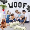 Dog Theme Balloons - 5th Dog Birthday Party Decorations, 40 Inches Number 5 Foil Balloons, Paw and Bone Balloons, WOOF Letter Balloons, Paw Prints Stickers for Pet Kids Dog Birthday Party Supplies