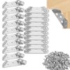 30 Pack Trapeziform Angle Brackets with 180pcs Screws , Stainless Steel Trapeziform Corner Braces, Triangle Shelf Support Joint Fastener, Trapeziform Shelf Bracket for Cabinet, Closet, Furniture