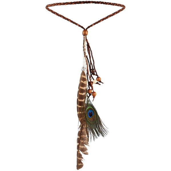 MINACHI Peacock Feather Headdress, Feather Headband, Bohemian Ethnic Style Hair Accessory for Women