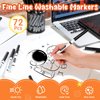 Janlaugh 72 Count Line Washable Markers Bulk Black Fine Tip Markers Set Black Markers for Kids Thin Black Washable Markers for Art School Supplies, Classroom Bulk Pack Teacher Classroom Must Have