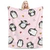 Penguin Blanket Penguin Fleece Throw Blanket Super Soft Warm Cozy Fuzzy Plush Cute Penguin Blanket Gifts for Girls Boys Kids Room Decor 40"X50"
