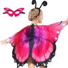 iROLEWIN Toddler Kids-Butterfly-Wings-Costume for Girls-Dress-up Mask Headband, Butterfly Dress Up Wings Halloween Party Favors (Rose)