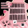 Fluffy Lash Clusters Kit 300pcs DIY Lash Extension Kit, 8-16mm Wispy Lash Clusters Kit Natural 60+80+100D Mixed Eyelashes Kit C Curl with Lash Bond and Seal and Lash Applicator Tool.(60-80-100p-FPB)