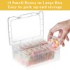 Mathtoxyz Small Bead Organizers, 15 Pieces Plastic Storage Cases Mini Clear Bead Storage Containers Transparent Boxes with Hinged Lid and Rectangle Clear Craft Supply Case