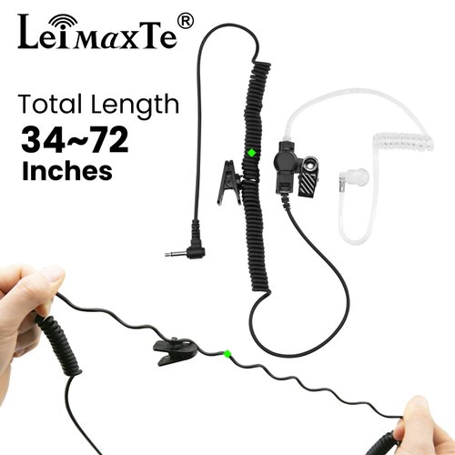 LEIMAXTE Police Earpiece 3.5mm Listen Only Acoustic Tube Earbud Audio Kit Headset for Remote Speaker Mic Motorola Kenwood 2 Way Radio FBI Security Surveillance Walkie Talkie 1 Pin Headphone